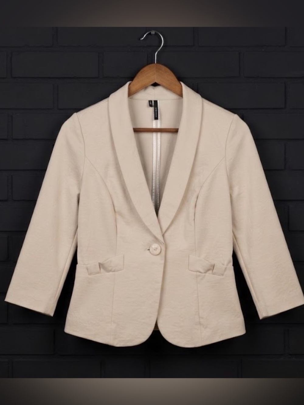 Maurices Cream Single-Button Shawl Collar Blazer